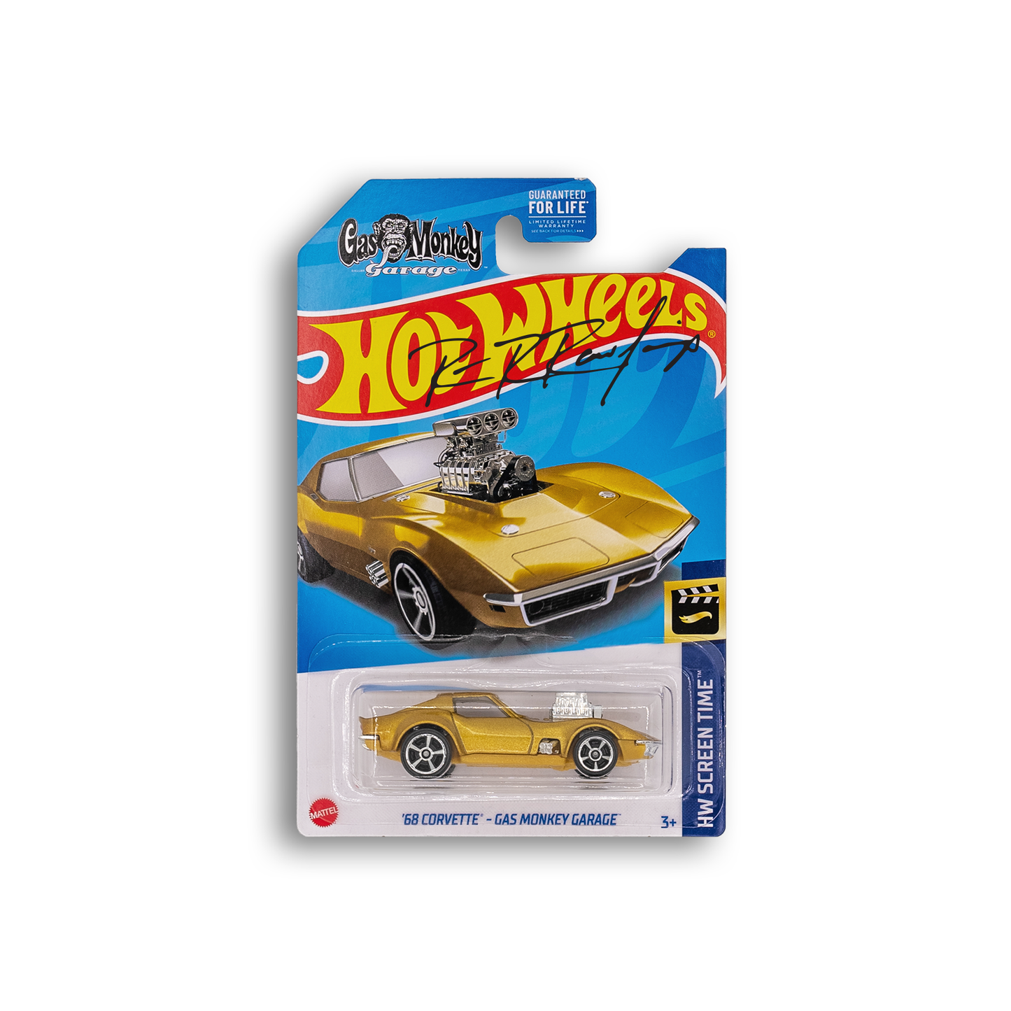 Autographed GMG Hot Wheels Gold 1968 Corvette