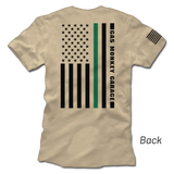 Camiseta delgada de línea verde