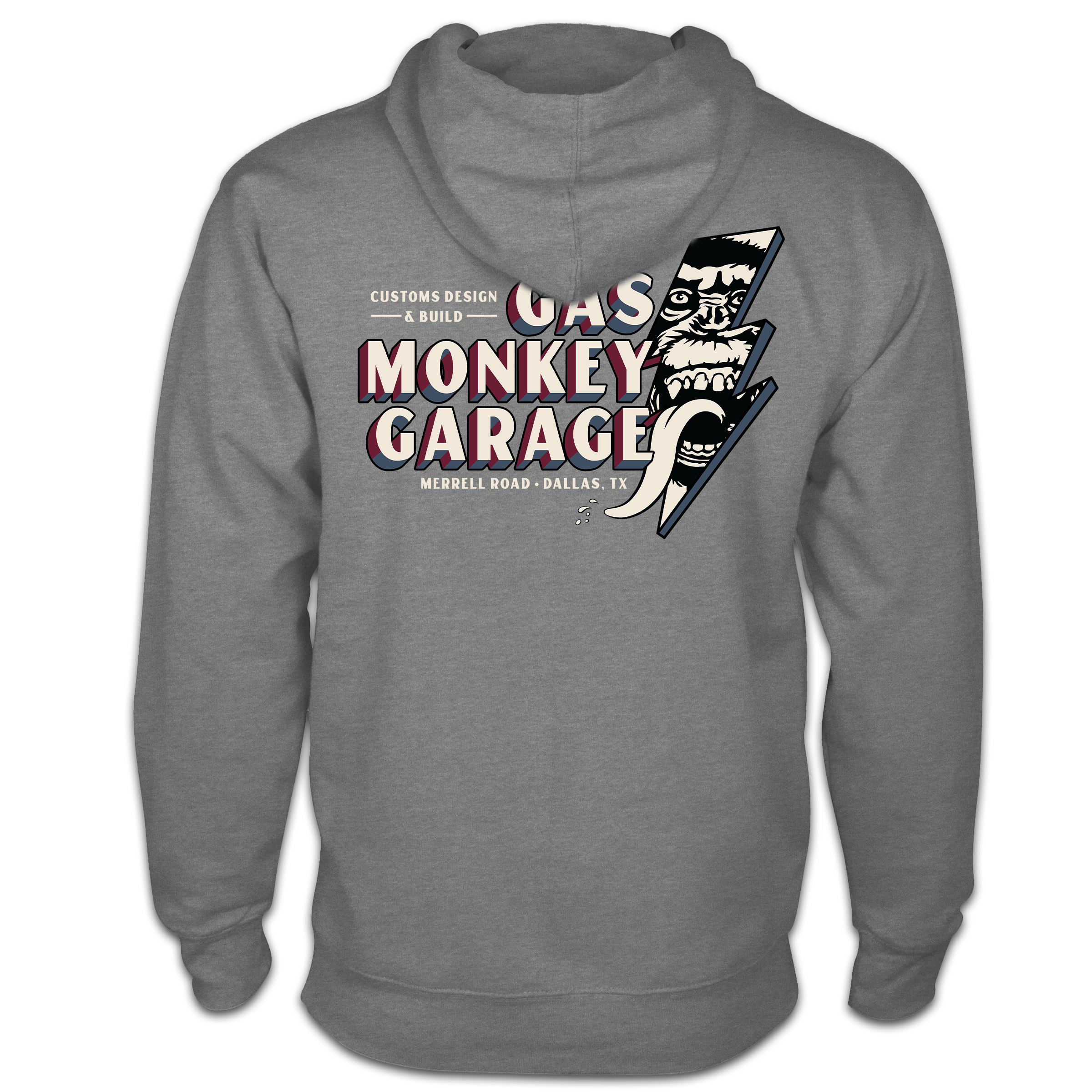 Retro Lightning Zip Hoodie Gas Monkey Garage
