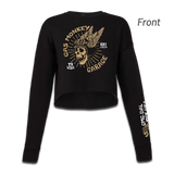 Ladies Cropped Skull Logo Long Sleeve Fleece