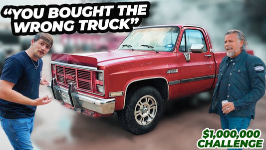 1984 GMC shortbed truck with two men, You bought the wrong truck, and million-dollar challenge
