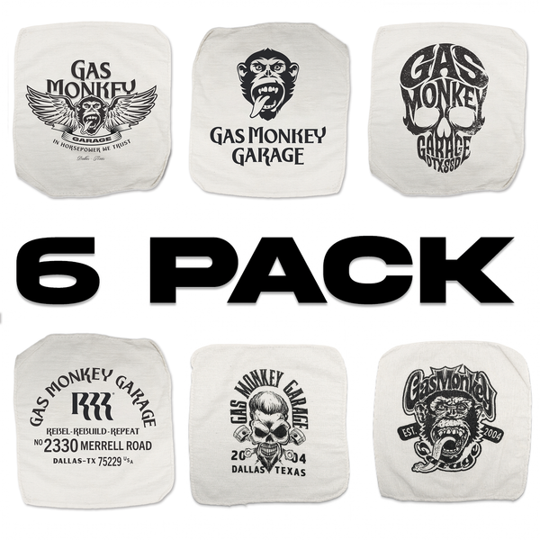 GMG White Shop Rag Bundle 6pk.