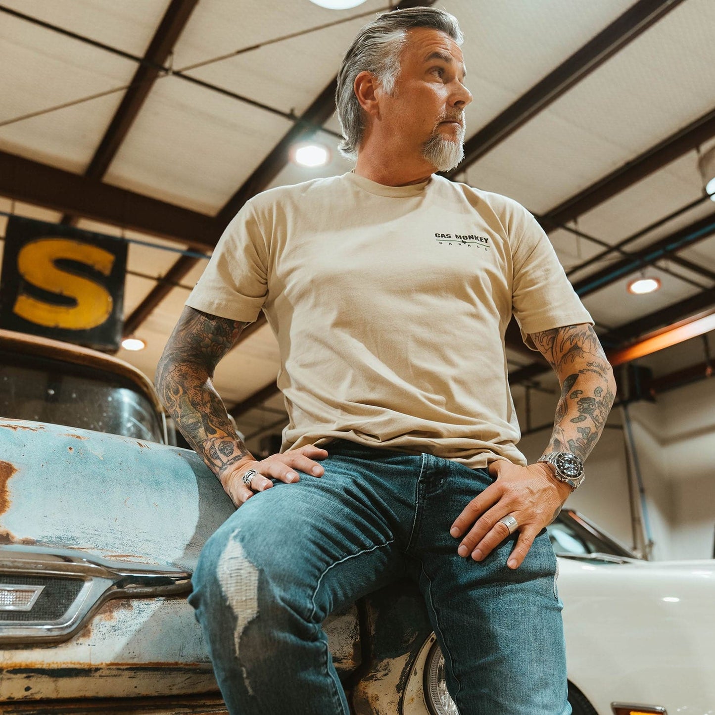 Camiseta delgada de línea verde