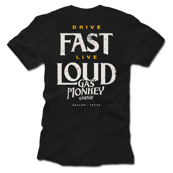 GMG Drive Fast Live Loud Tee - Back