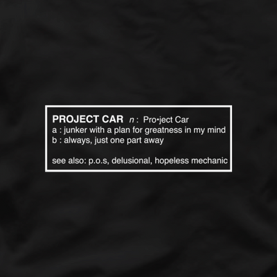 Camiseta del proyecto del coche