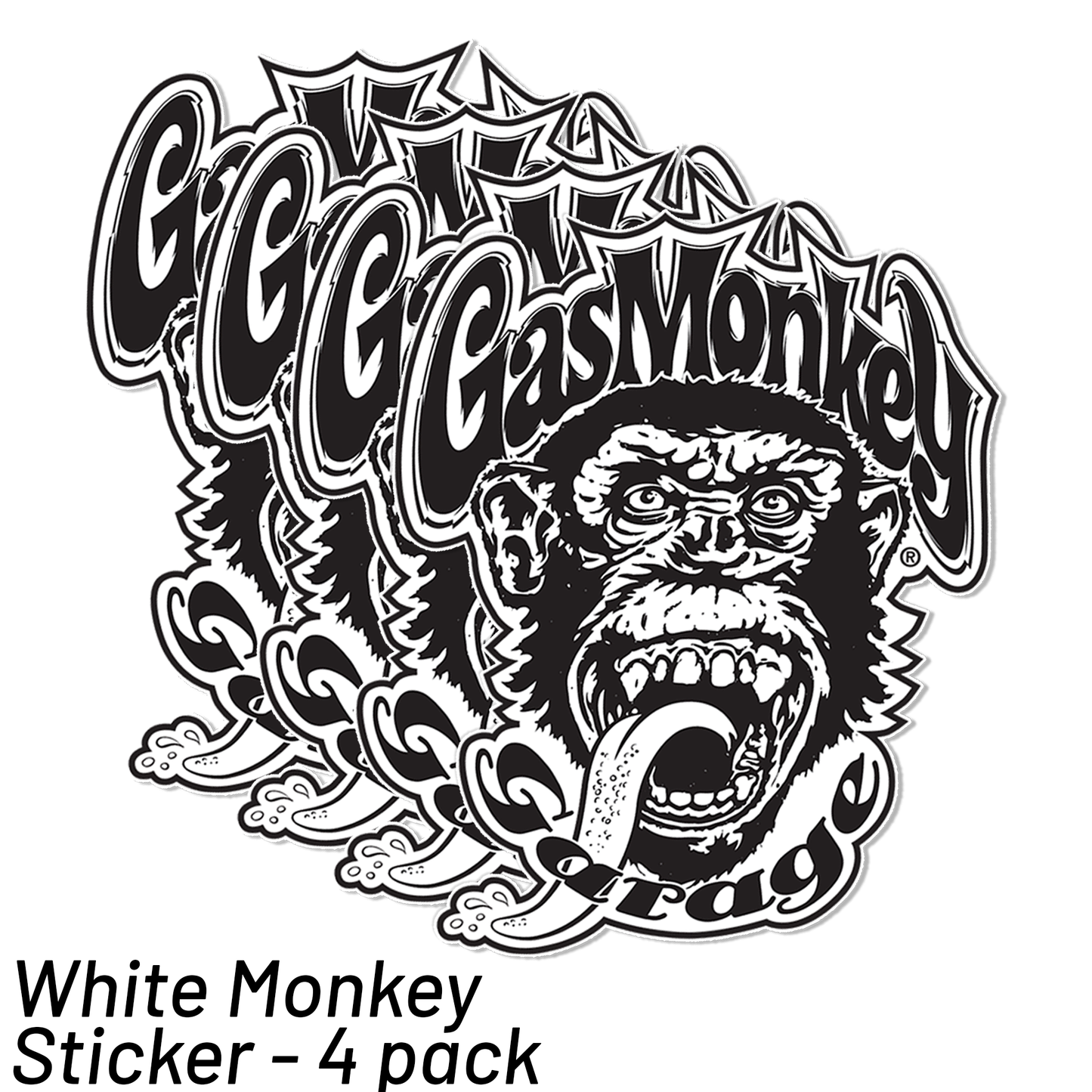 GMG White Monkey Sticker 4pk.