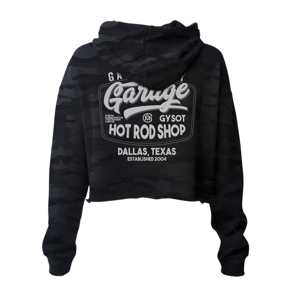 Ladies Hot Rod Shop Crop Hoodie