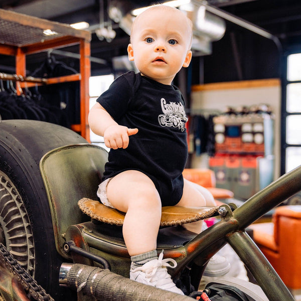 White Car Onesie - Black