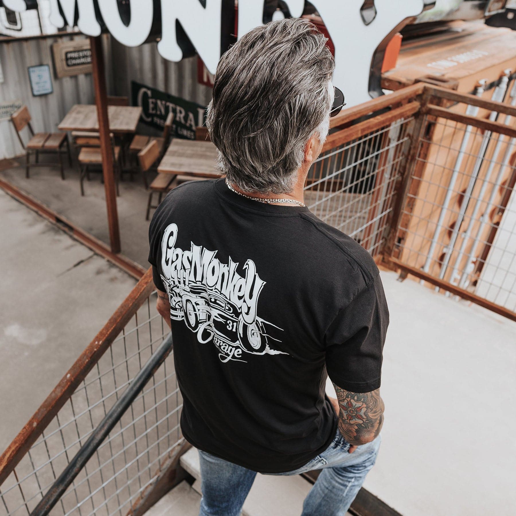 GMG White Car Tee – Gas Monkey Garage - Main Image