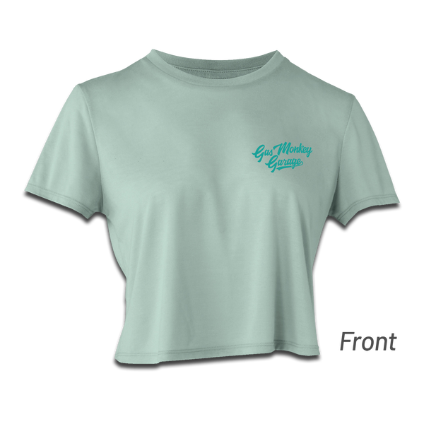 Camiseta recortada para mujer Fall Days - Menta