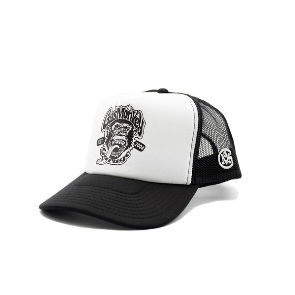 Monkey Logo Black & White Trucker Hat