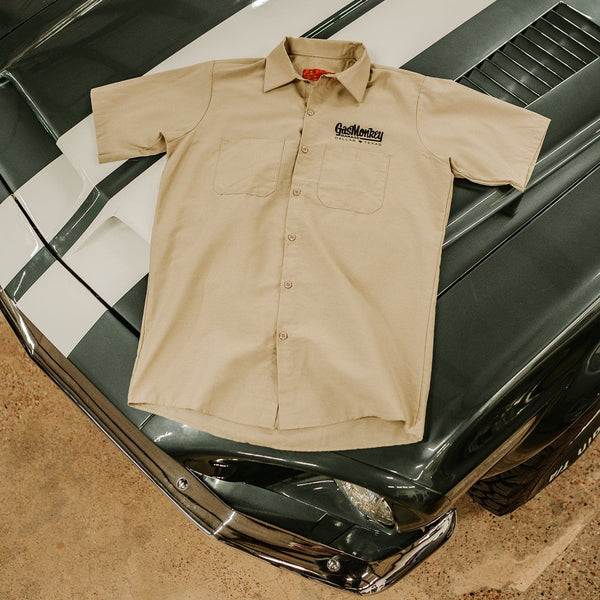 Short Sleeve Work Shirt - Beige – Gas Monkey Garage
