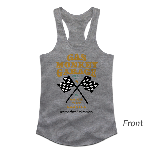 Ladies Check Mate Tank - Heather Grey