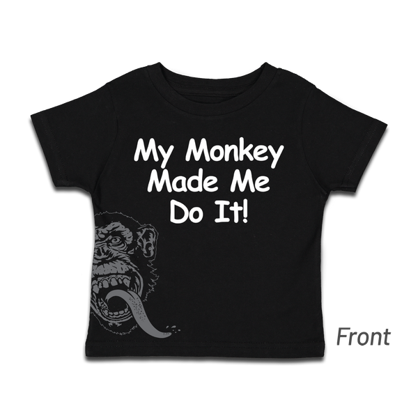 Camiseta para niños pequeños Mi mono me obligó a hacerlo