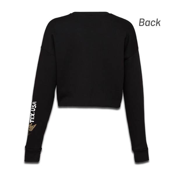 Ladies Cropped Skull Logo Long Sleeve Fleece