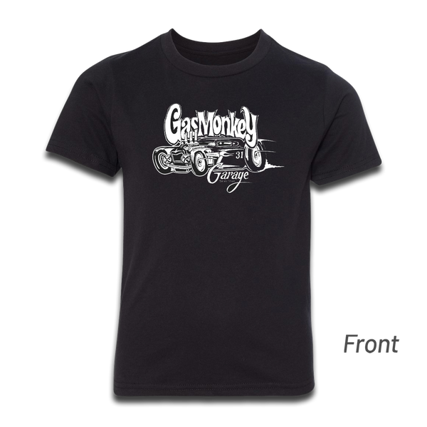 Youth White Car Tee - Front print – Gas Monkey Garage